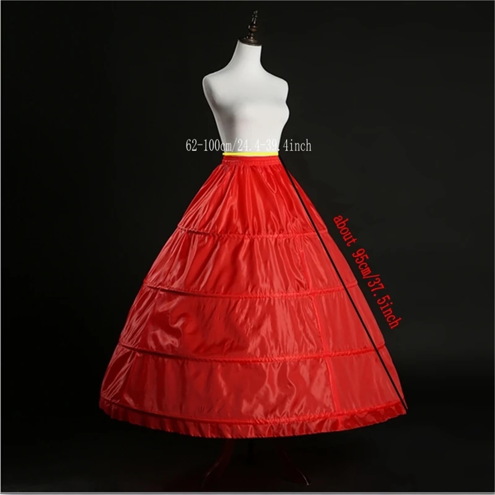 Reifrock Roter 4 Hoops A-Linie Petticoat Krinoline Slip Unterrock for Ballkleid Brautkleid