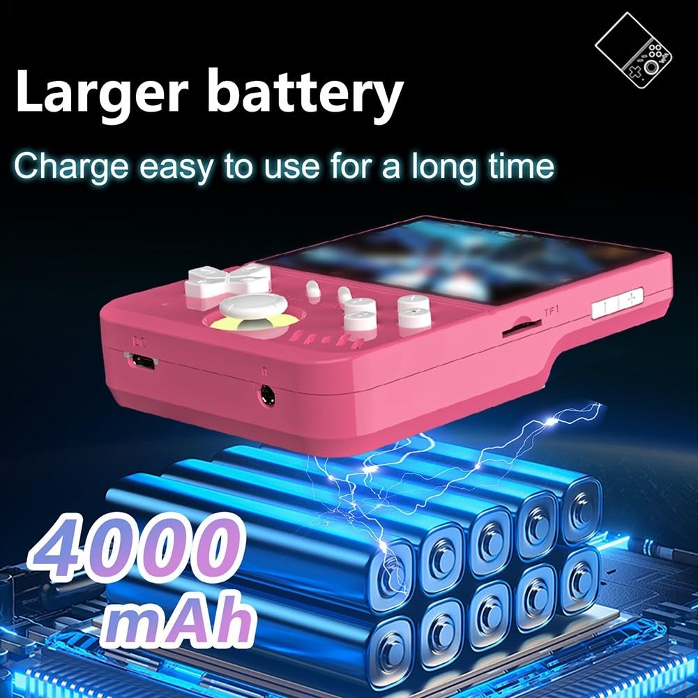 Consola de juegos portátil retro de mano con pantalla de 35 pulgadas y joystick 3D, memoria expandible, diseño compacto para viajes y juegos (D)