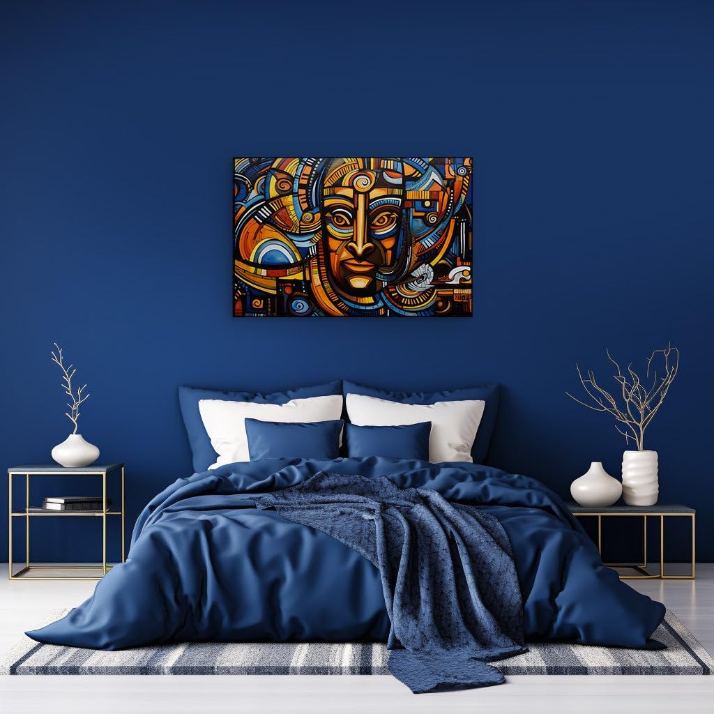 Canvas for Living room. Vibrant Abstract Brilliance A Whirlwind of Color in Every Brushstroke, 27 x 18 inch Canvas Wall Art - Ready to Hang - 69x46 cm (27x18 inch)