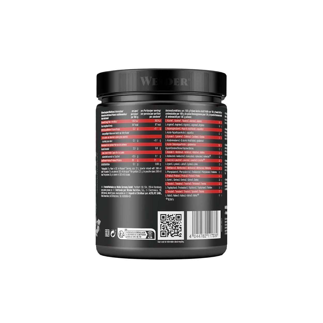 Weider Clear Whey Isolate, 500g, Frutas Rojas | Proteína de Suero en Polvo, Alto Contenido en Proteínas, Refrescante y Afrutado