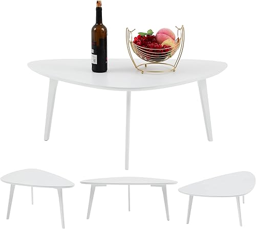 Miniatura 7 de Mesa auxiliar ovalada pequeña de madera moderna de mediados de siglo, estilo minimalista de granja, elegante para sala de estar, textura de madera