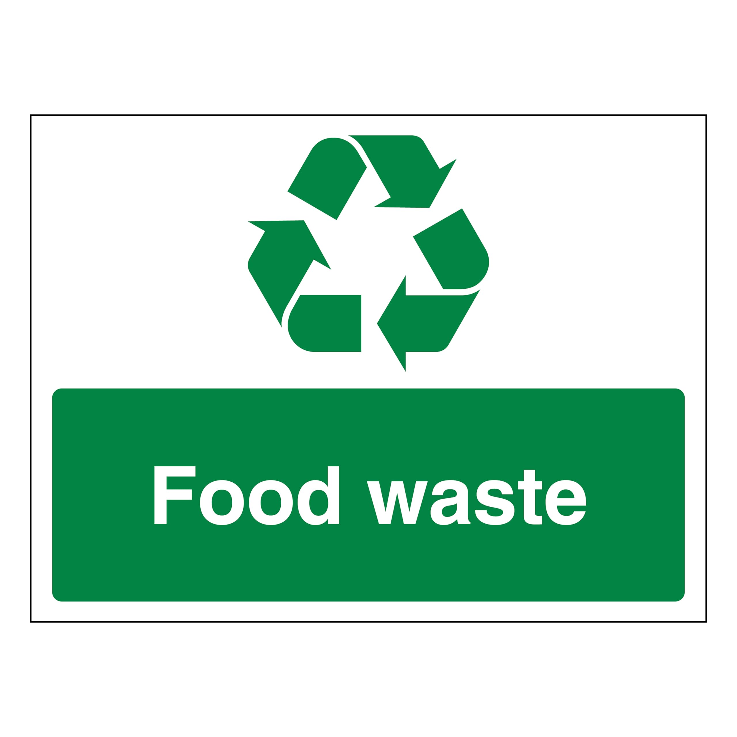 Food Waste - Recycling Symbol - Landscape 200 x 150 mm - 3mm Aluminium Composite