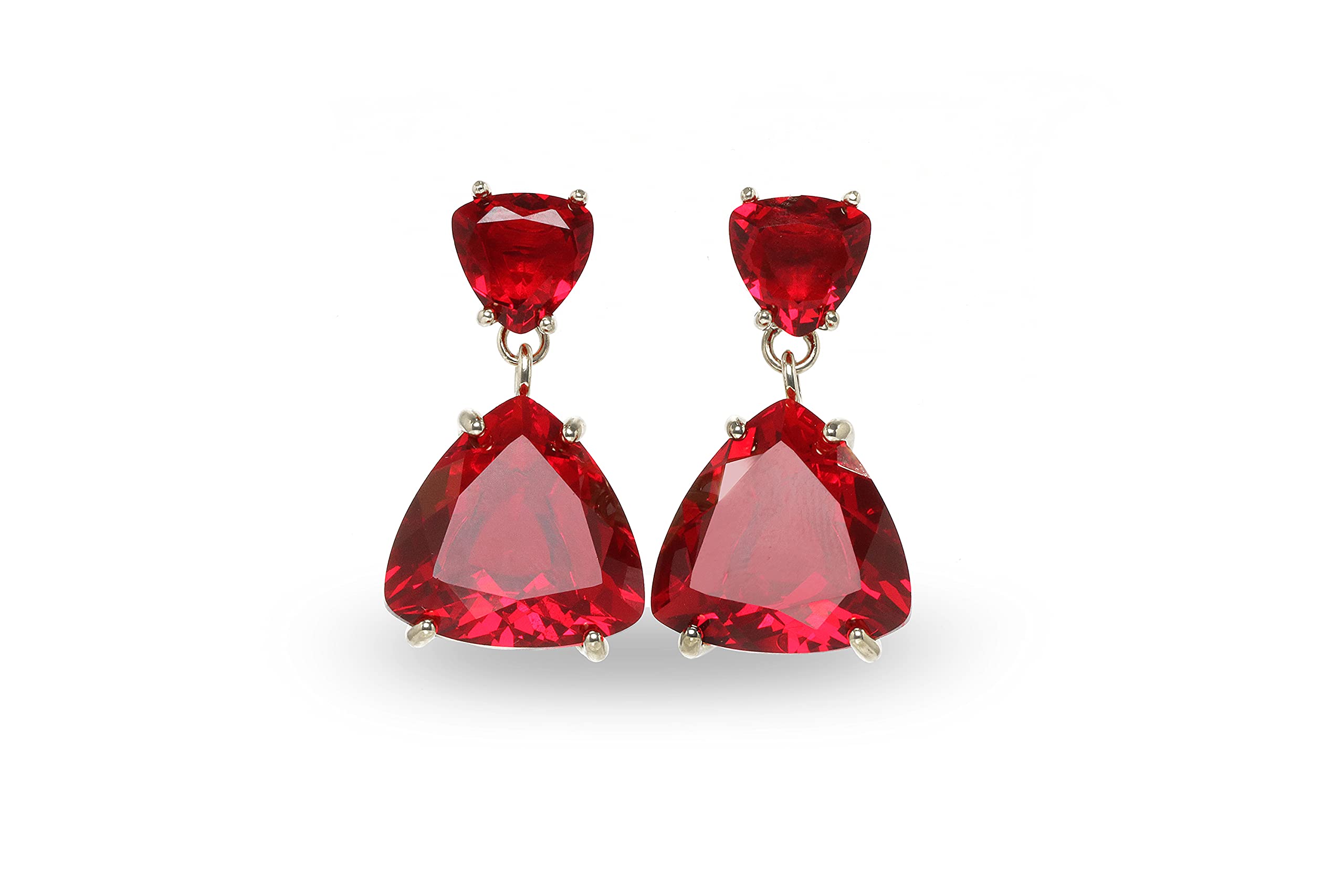 Boucles d'oreilles argent sterling rubis personnalisable Anemone - 8