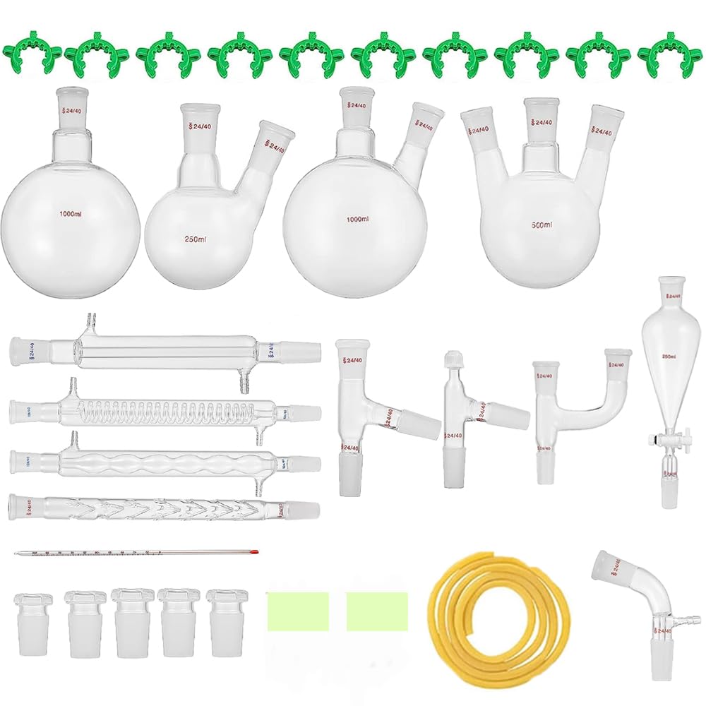 32 PCS Laboratory Glassware Kit, funchic Lab Distillation Apparatus