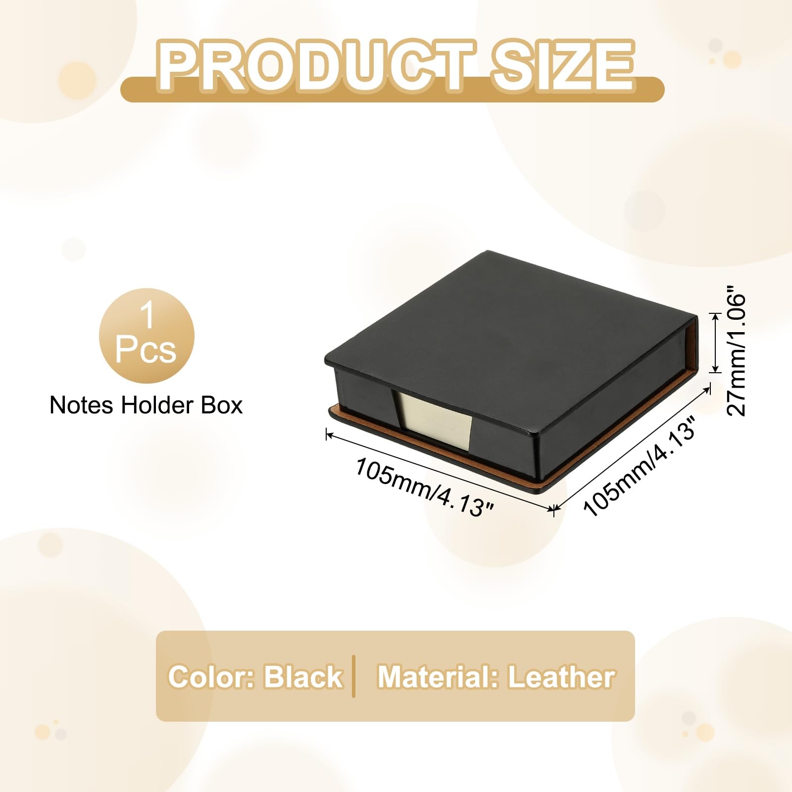 PATIKIL Porte-Bloc Notes En Cuir, Distributeur De Blocs Adhésifs 4x4", Porte-Cartes De Visite Organisateur De Bloc-Notes Pour Bureau Maison Bureau Livres Cahier, Noir