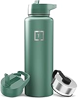 Vista 89 de IRON °FLASK Frasco de hidratación para acampar y senderismo con pajilla, botella de agua deportiva de acero inoxidable con aislamiento de boca