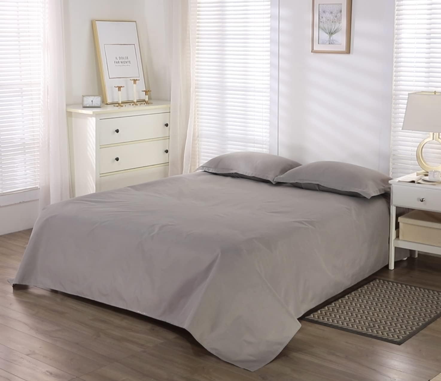 WenBags Waterproof Bed Sheet Flat Sheets Lightweight,70*90 Inches Queen Size Mattress Furniture Protector Cover for Bed Couch, Pet Hair Resistant Cover Ideal for Dogs Cats Hotels and Hospitals (Gray) - Image 6