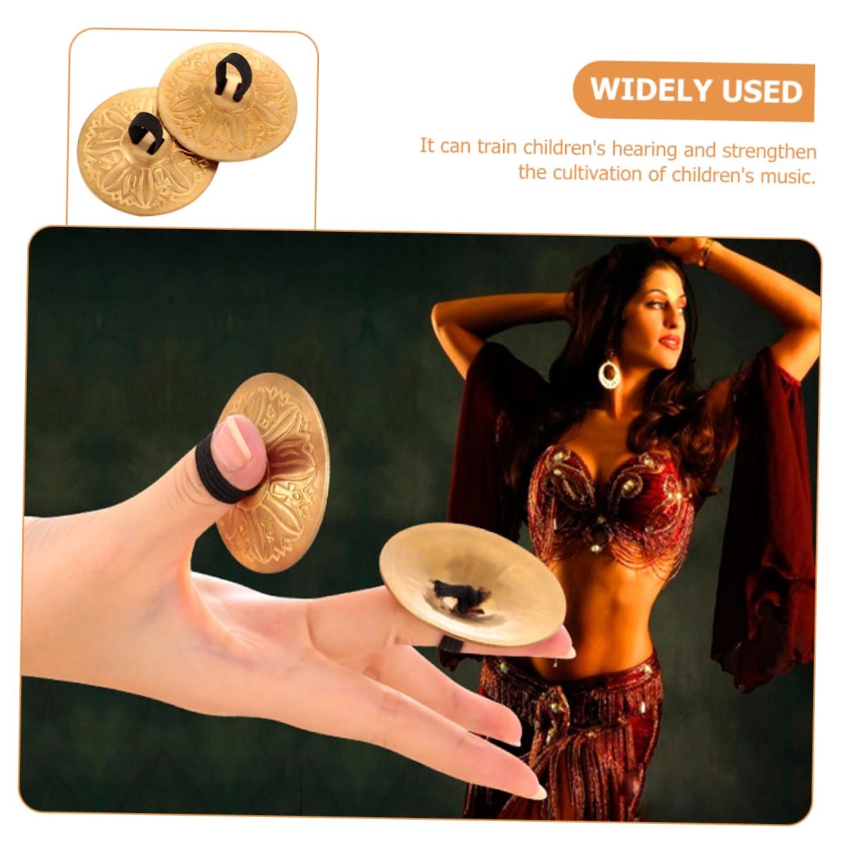 Set Di Piatti In Rame Per Danza Del Ventre - Strumento A Percussione Per Bambini - 5,5 Cm - Dorato E Sicuro - Foto 7