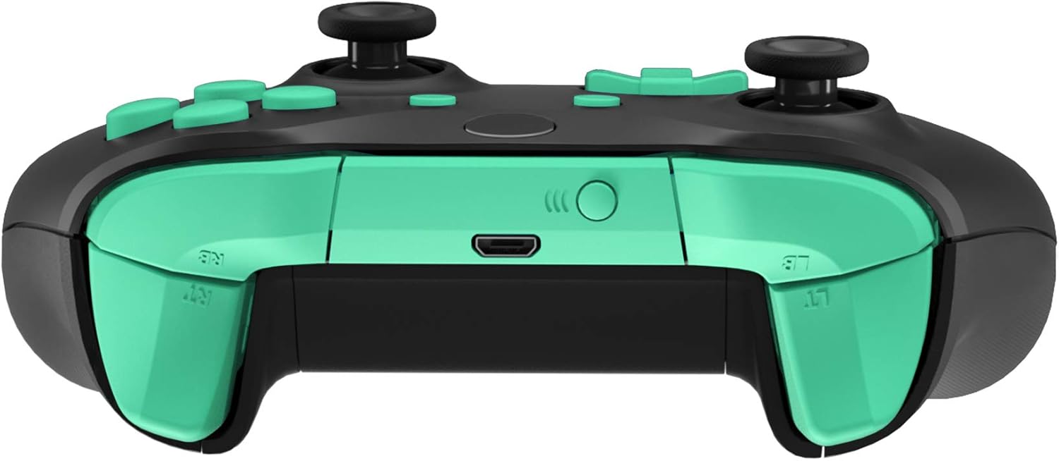 eXtremeRate LB RB LT RT Bumpers Triggers D-Pad ABXY Start Back Sync Buttons, Mint Green Full Set Buttons Repair Kits with Tools for Xbox One S & Xbox One X Controller (Model 1708)