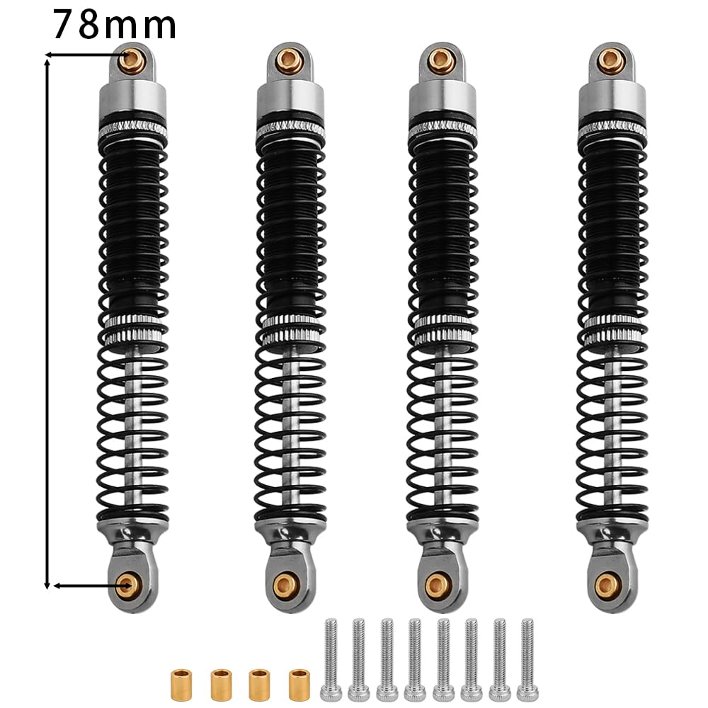 RZXYLRC Ascent 18 Threaded Shock Absorber Oil Damper for Redcat Ascent18 1/18 RC Crawler Metal Upgrade Part (gray, 78mm)