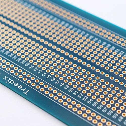 Treedix 3 pcs Universal Board Solderable BreadBoard PCB Prototype Shield Board Double Sided Tinned Gold Plated Holes Compatible with Arduino Kit Raspberry Pi Shield Prototyping and Testing (Mode 1)