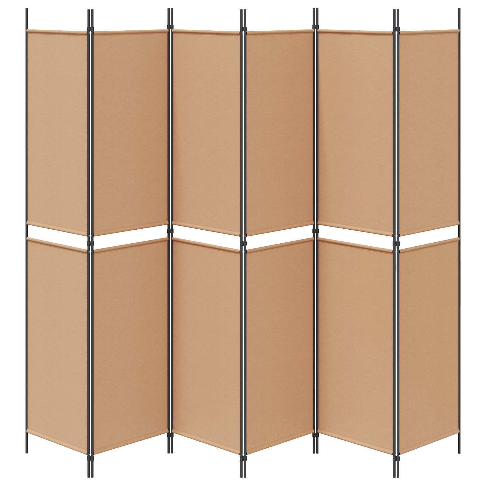 6 divisori in tessuto, 300 x 220 cm, pieghevole, per soggiorno e ufficio, beige
