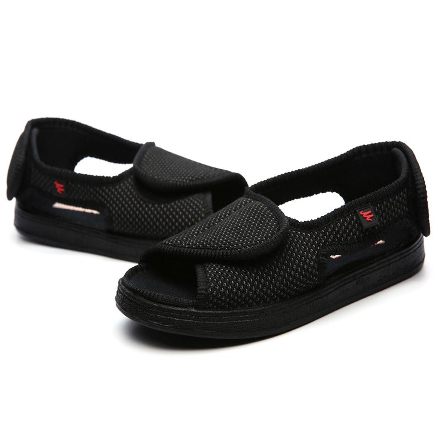 Generico Pantofole per Diabetici e Piedi Gonfie Uomo Donna Estive Aperte Sandali Pianta Larga Comode Scarpe Ortopedico Elasticizzata con Adesivo a Strappo Non Stringono Regolabili a Piacere Unisex