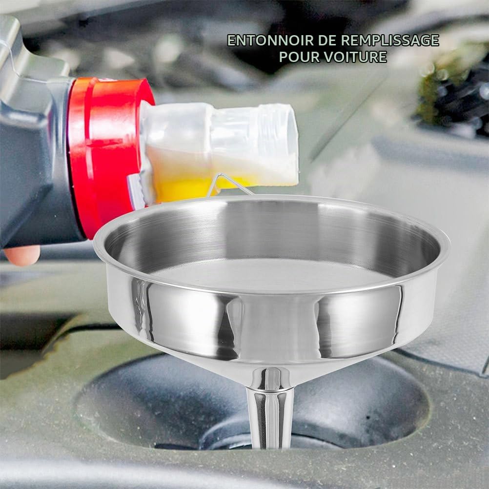 Entonnoir Acier Inoxydable Grand Volume Entonnoir Large Bouche Épais Pour Huile De Cuisson Liquide Industriel Et Transfert Carburant Polyvalent