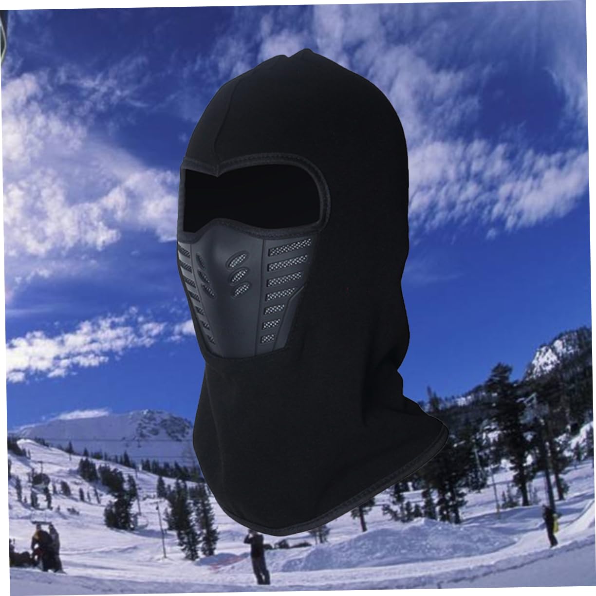 FRCOLOR Cycling Face Mask Snowboarding Hat Warm Outdoor Hat Adjustable Neck Warmer Made of Soft Material Black