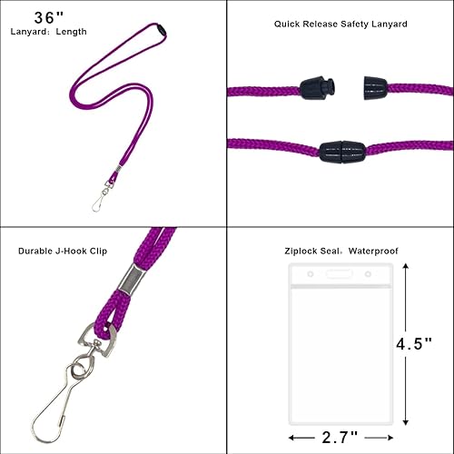Miniatura 4 de 24 cordones brillantes con soportes para tarjetas de identificación, cordón de seguridad de liberación rápida para niños, cordón para pasillos de