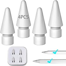 Replacement Nibs for Apple Pencil Durable Replacement Nibs 1st & 2nd Generation Nibs Nib with Storage Box - 4 Replacement Nibs for Apple Pencil Smooth Replacement Nibs for Apple Pencil
