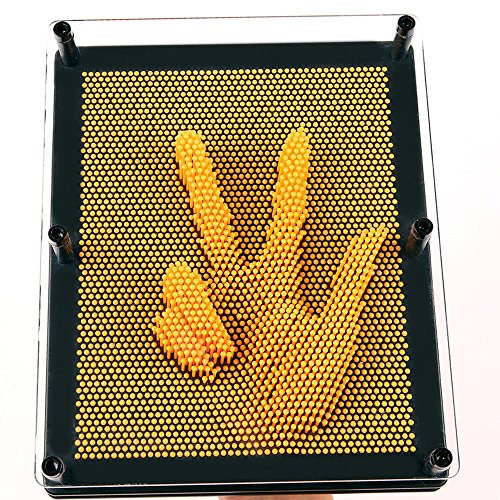 E-Firstfeeling 3D Pin Art Toy Extra Large 10" X 8" Pin Art Board Pin Impression Sculpture Toy For Kids Adults Hand Mold Board Toy Gifts - Orange #TOP2