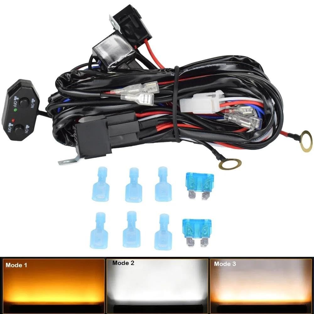 Kit De Faisceau Câblage Pour Interrupteur Voiture Câble 18 AWG 3 Mètres 2 Fils Modes (marche/arrêt) 12V Pour Feux Travail LED Tout-terrain