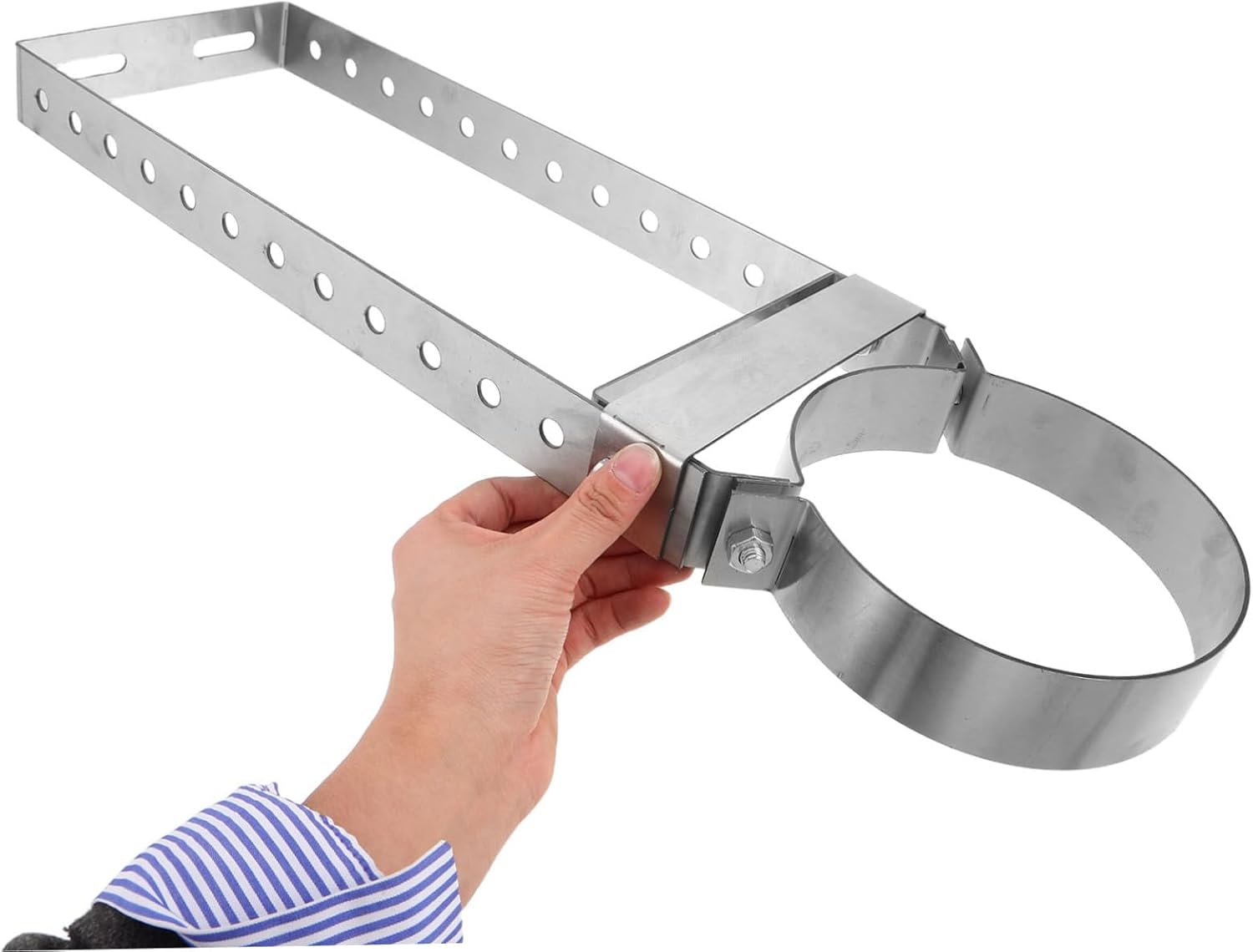 Metal Pipe Support Bracket 15cm Wall Mount Clamp for Chimney | Silver Finish, Robust Fixation, Effortless Installation, Home and Outdoor Gatherings, Modern Refined Design