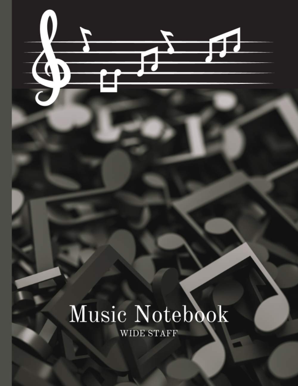 Music Notebook Wide Staff: Manuscript Paper for Kids | Music Composition Book Wide Staff | Song Writing Journal for Kids | 6 Staves per Page | 8.5"x11" | Matte Cover