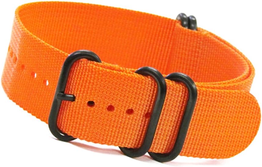 Panatime Ballistic Nylon Watch Band with 5 PVD (Black) Rings 12"/308mm