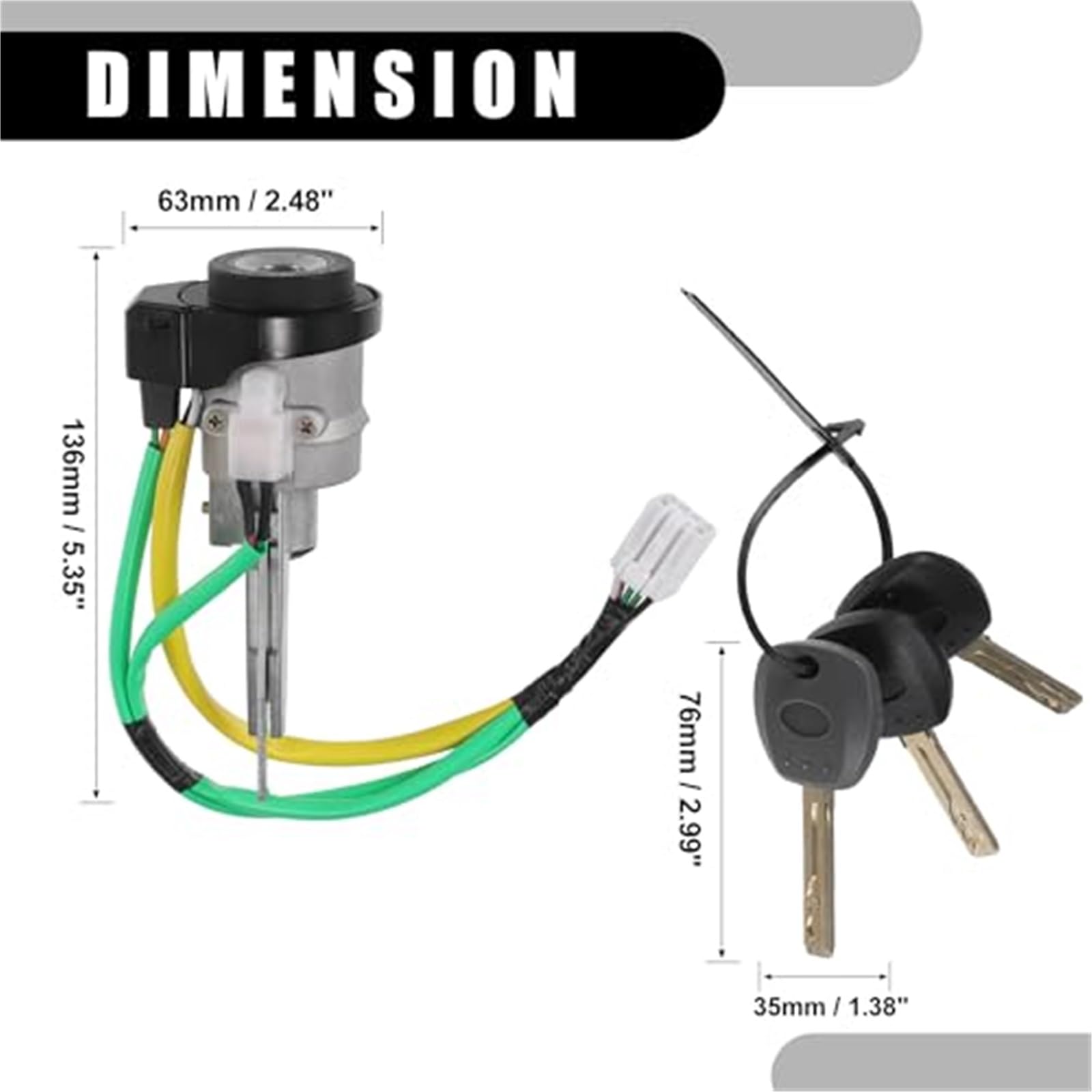 Interruttore cilindro di accensione con chiavi n. 819203LA10/81920-3LA10 -, for Hyundai, for Azera 2008 metallo tono argento - 1 set Blocco interruttore accensione auto