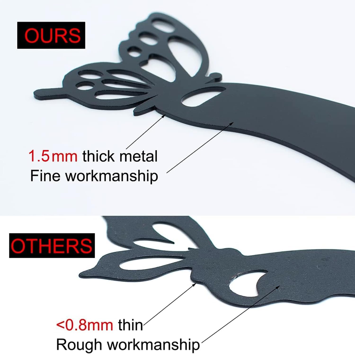 Black Cat Solar Lights Outdoor Garden - 2 Pack Solar Lights Outdoor Garden Decor Stake with Butterfly Decorative Metal Housewarming Ornament for Yard Lawn Patio – Unique Gift Ideas for Christmas