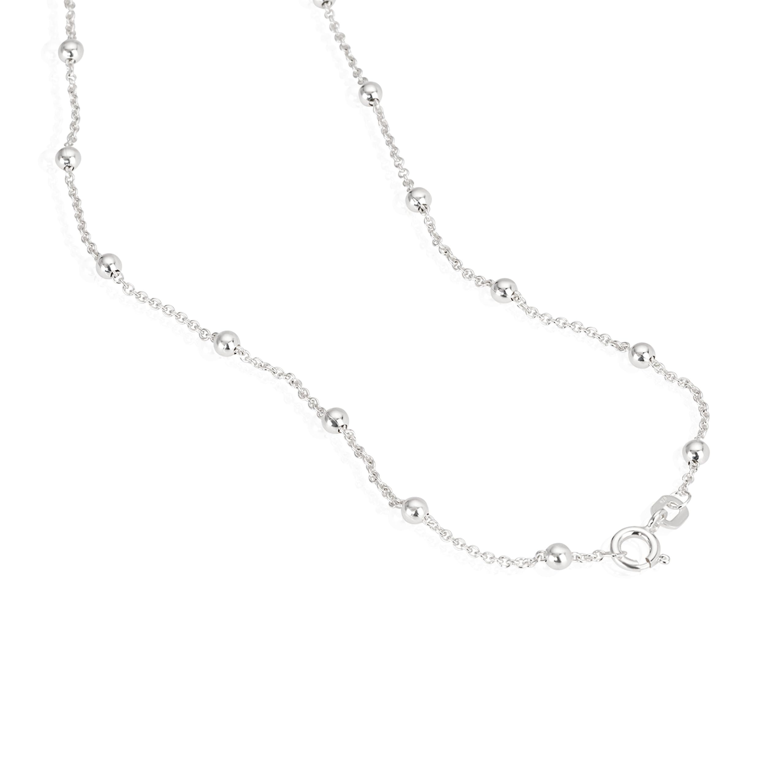 NKlaus collar de plata de ley 925 60cm cadena de ancla redonda con bola 9464