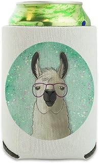 Hip Llama with Glasses Can Cooler - Drink Sleeve Hugger Collapsible Insulator - Beverage Insulated Holder