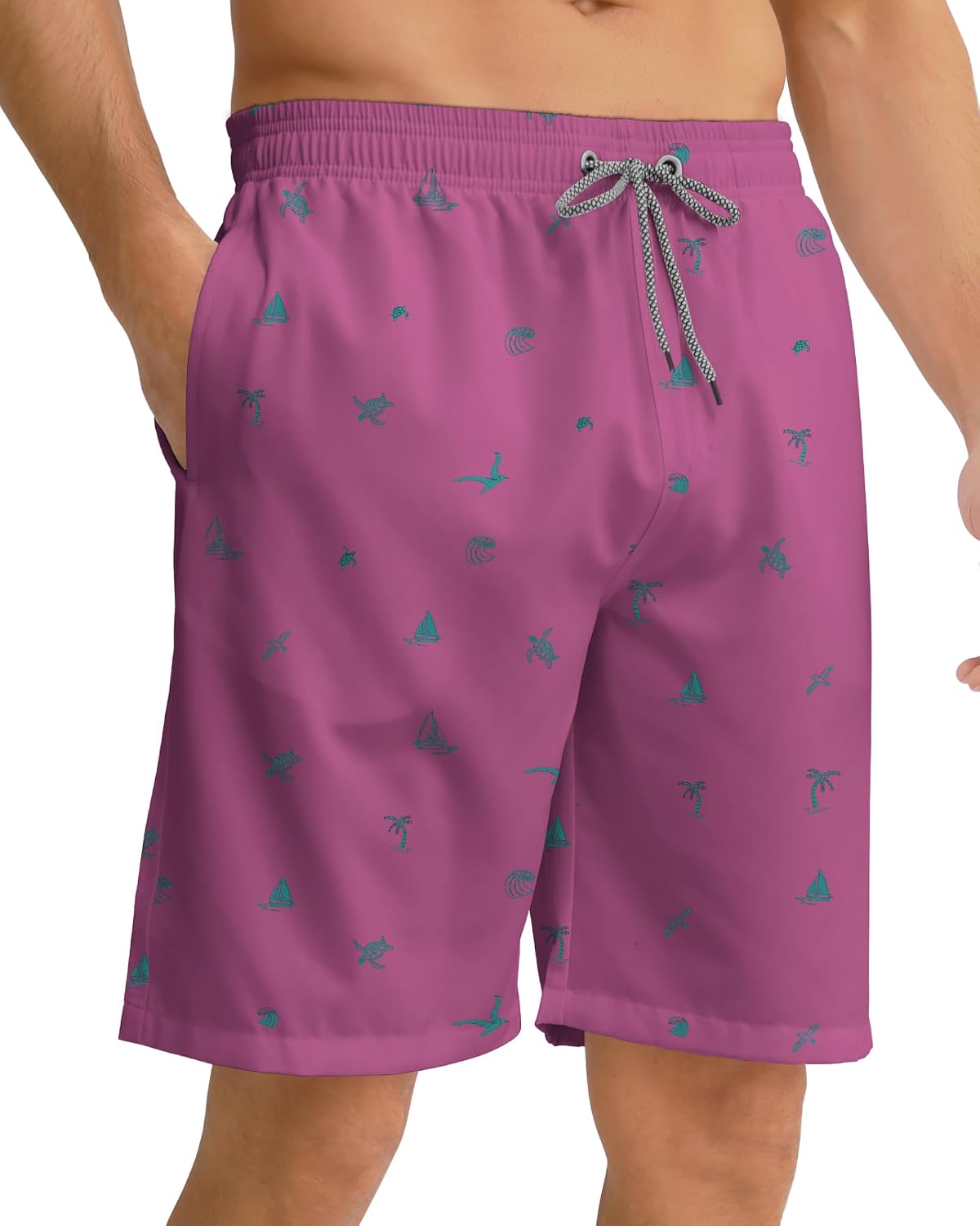 Men's Swim Trunks Board Shorts Bathing Suit Swimwear Mesh Lining Quick Dry Beach Shorts