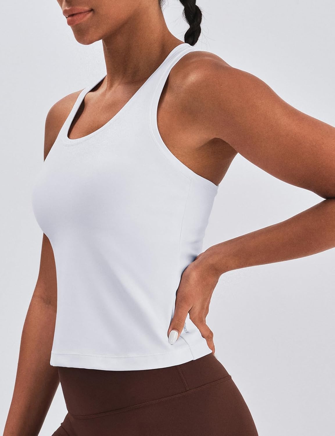 K-Swiss Women's Workout Tops - Tank Top Racerback Sleeveless Waist-Length Slim Fit Gym Athletic Yoga Shirts - Image 3