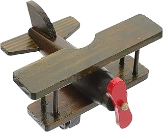 FUNNETOYU Vintage Wooden Airplane Model Decor for Kids Retro Wood Plane Toy for Home Desktop Decoration Great for Boys and Girls Engaging Flight Toy
