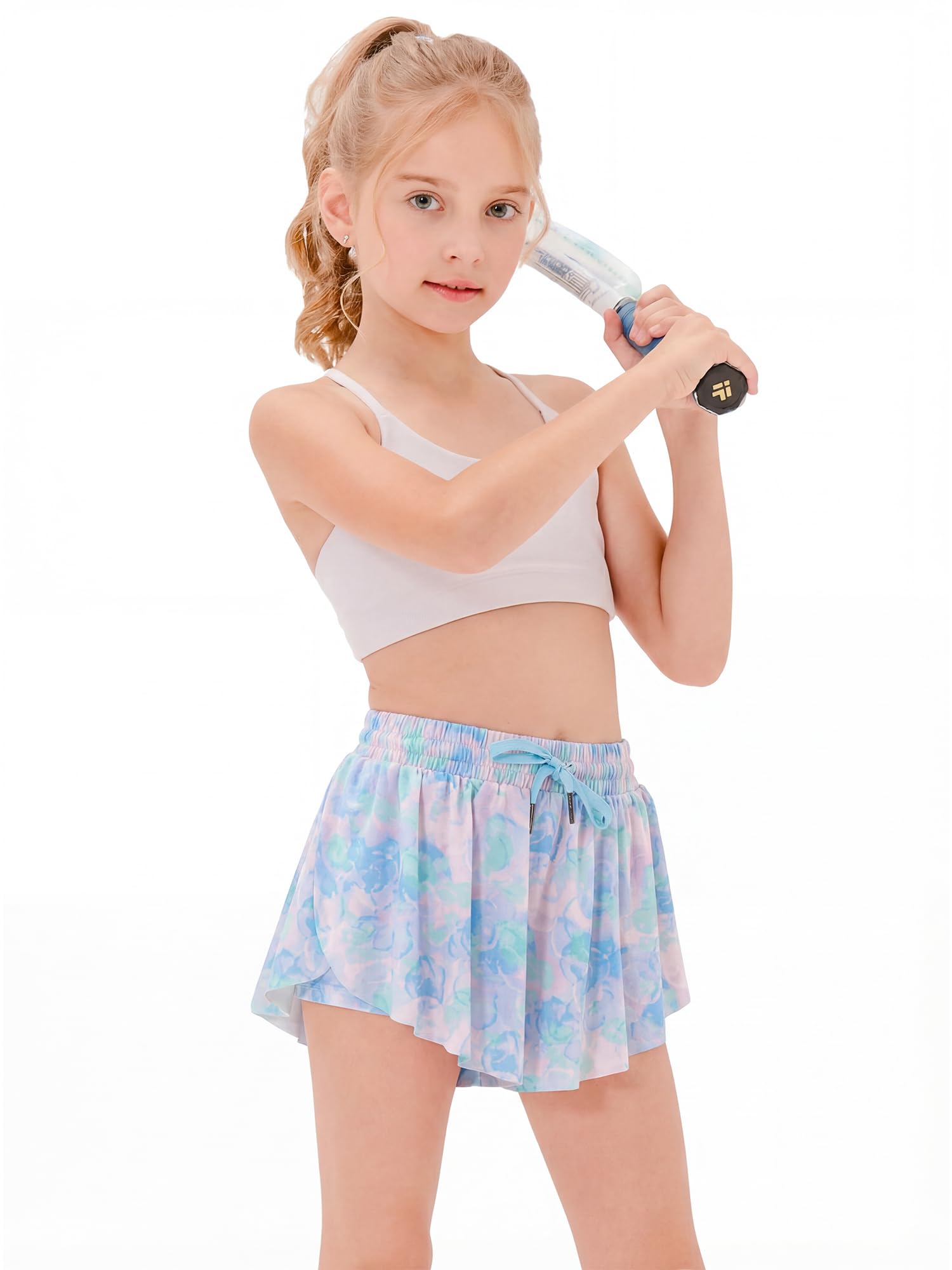 Stelle Girls Butterfly Shorts with Pockets Athletic Running Sports Skirt