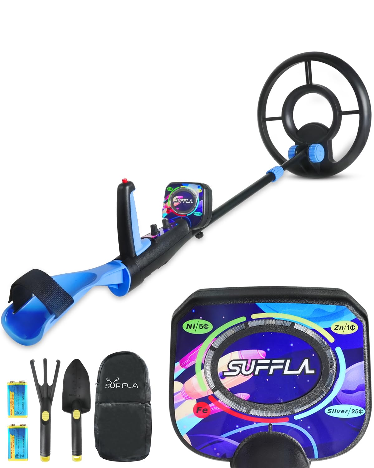 SUFFLA Waterproof Metal Detector for Kids - Gold Metal Detectors Professional 7.5" Coil, Underwater Gold Finder Detecting for Junior & Youth