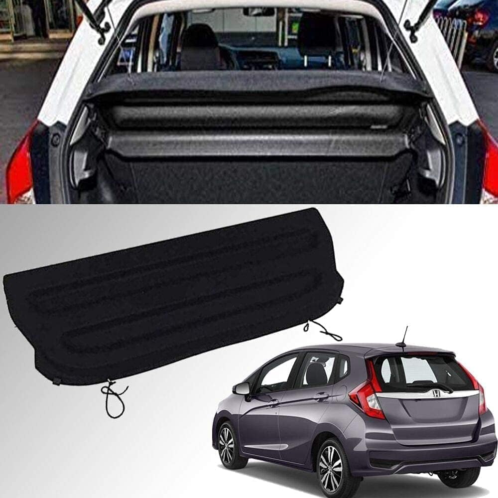 Cargo Cover for 2015 2016 2017 2018 2019 2020 Honda Fit Jazz Black Rear Trunk Luggage Security Shade Shield (Can Withstand The Load)