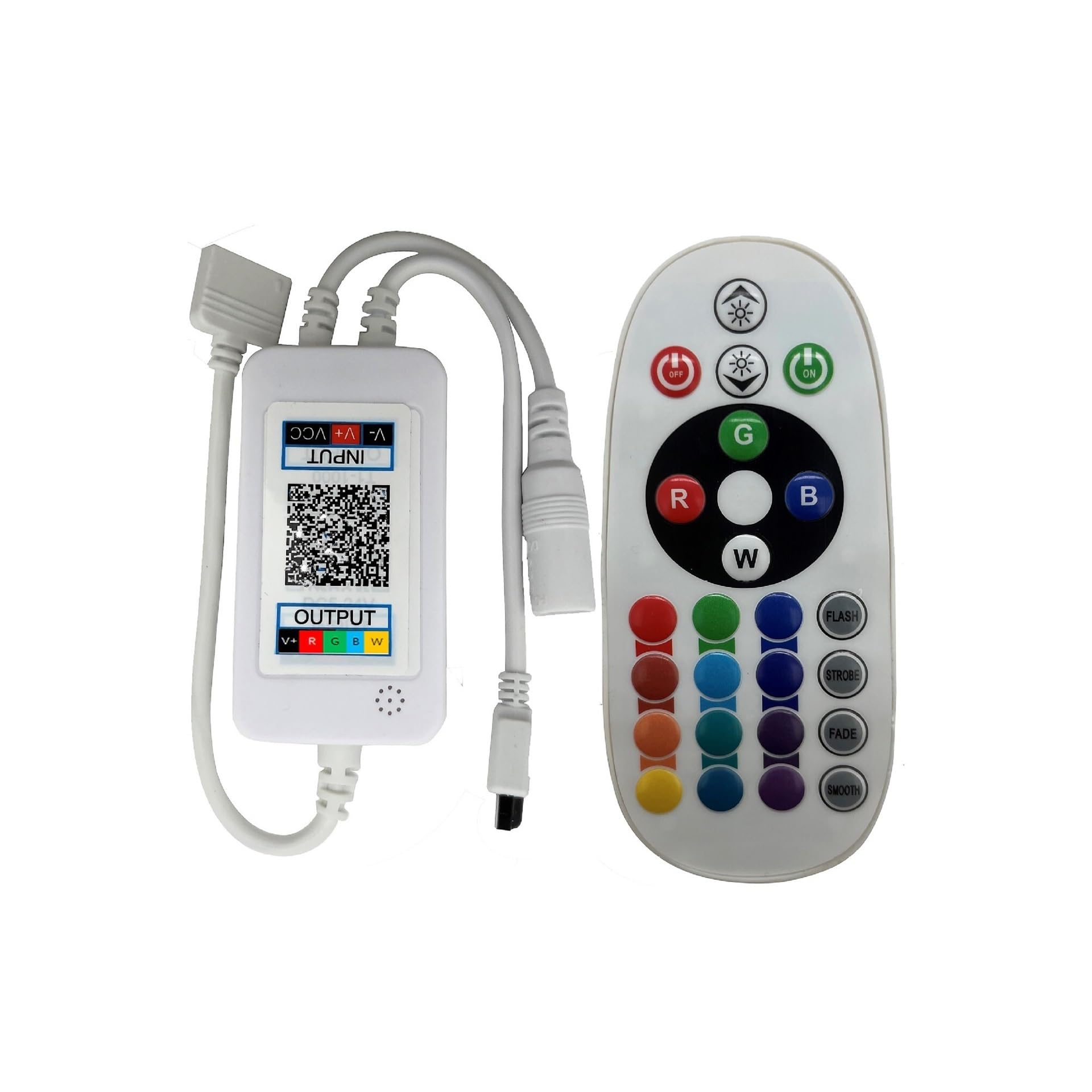 Contrôleur RGBW à télécommande elliptique 24 touches pour une gestion lumineuse personnalisée