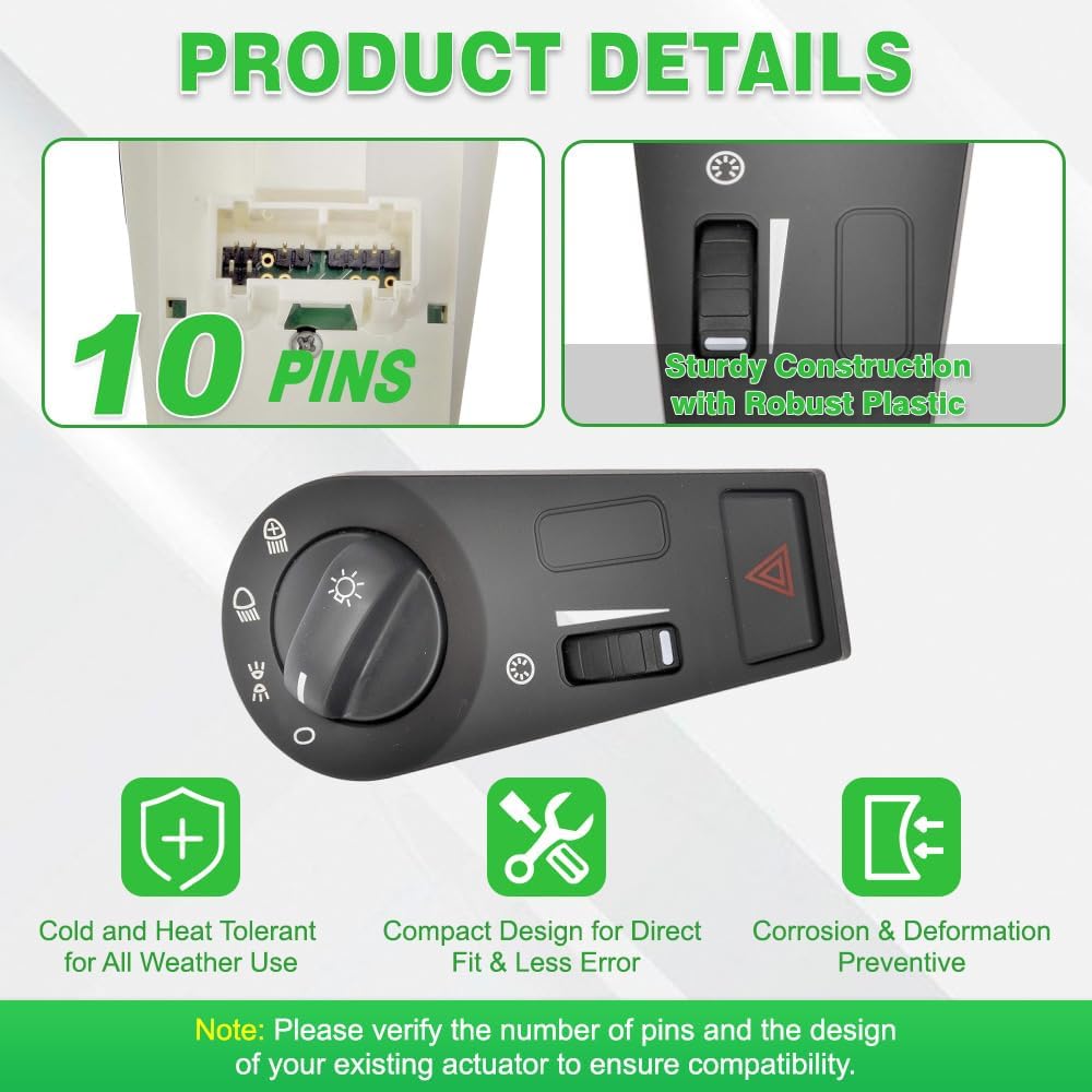 Car Headlight Switch Control Button for Volvo Vnl 670 Gen 2 Truck 2003–2019 901 0006 20953575
