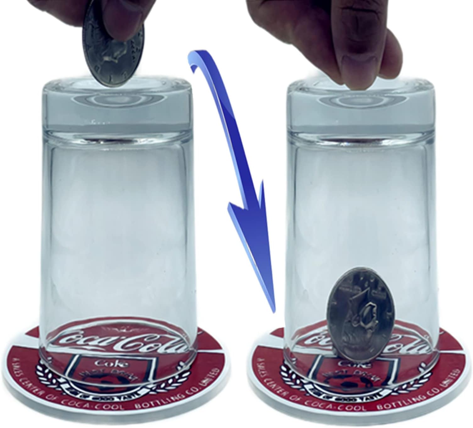 Magic Trick for Adults and Coin Through Glass Prop, Stunning Performance.