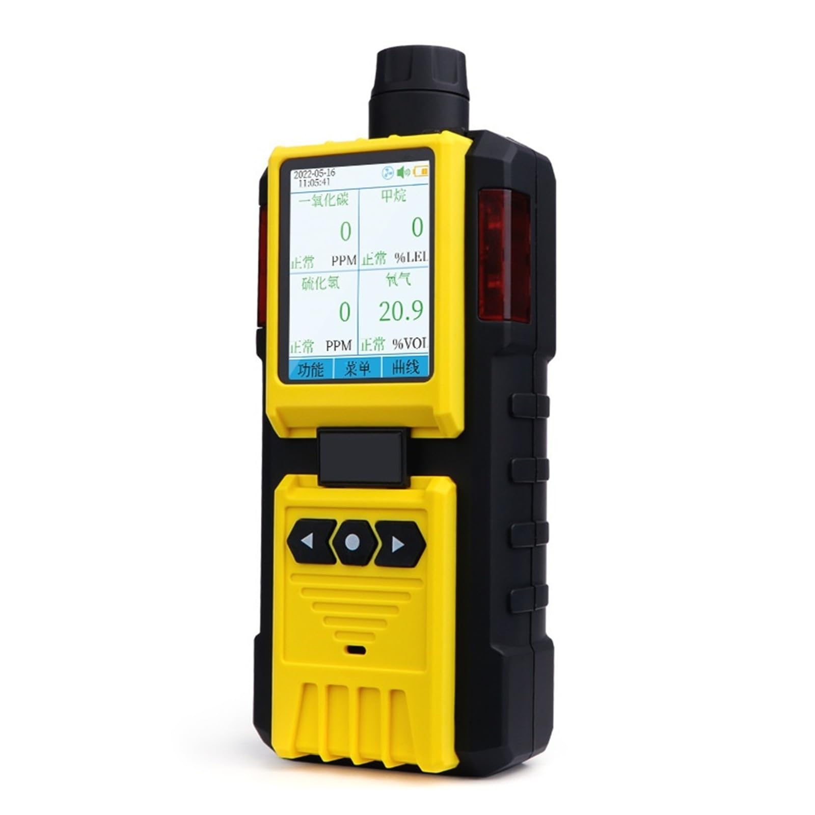 Detektor gazu 4 w 1 z pompką i wyświetlaczem LCD, analizator wielogazowy O2 H2S CO NH3 do użytku domowego i kamperów Wewnątrz/na zewnątrz(O3)
