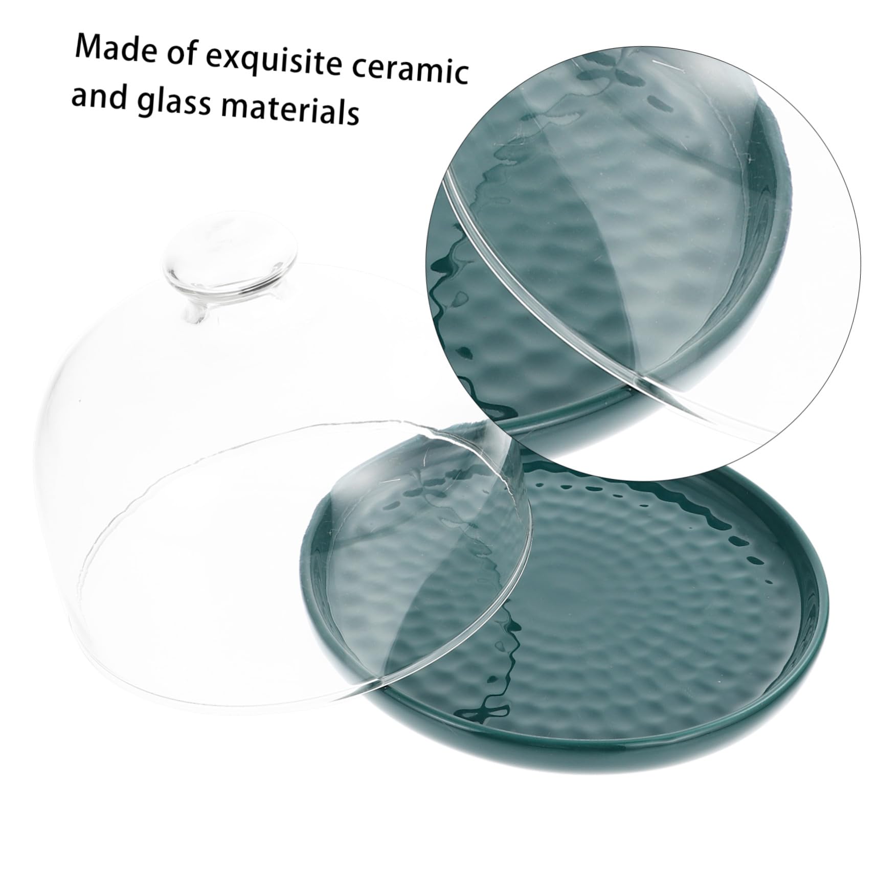 Plato de Postre Transparente Verde 15 Cm de Vidrio Tapa para Pasteles, Bandeja para Tartas y Pan, Adecuado para Fiestas, Bodas y Exhibición de Alimentos, 1 Unidad
