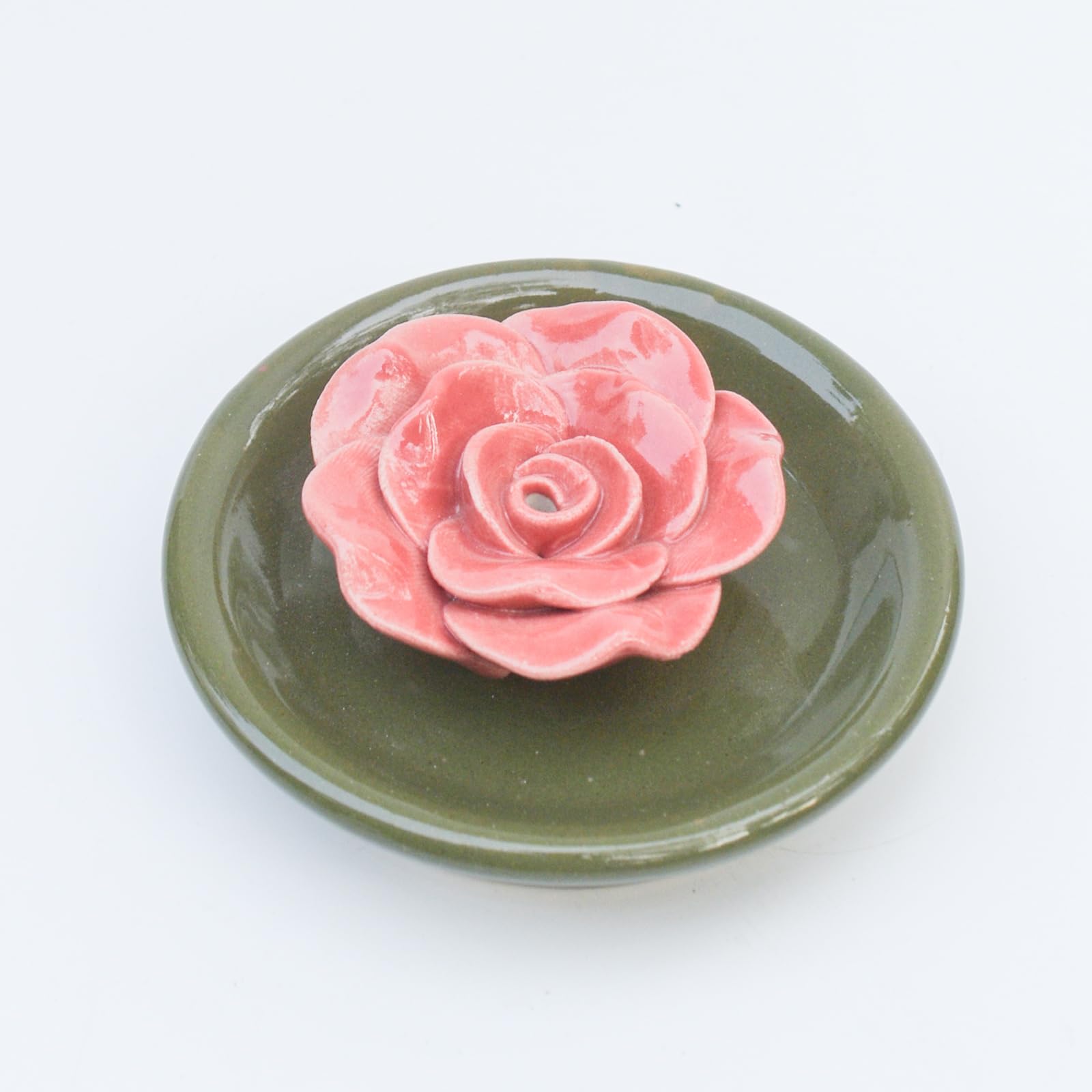 Ceramic Agarbatti Stand - Dark Rose| Incense Stick Holder Agarbati Stand for Pooja/Meditation-image-16