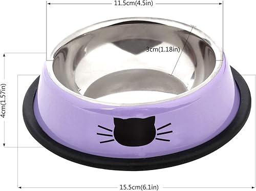 Miniatura 5 de Legendog Tazón para mascotas de acero inoxidable antideslizante base de goma para perros Tazón de gato GR O PP