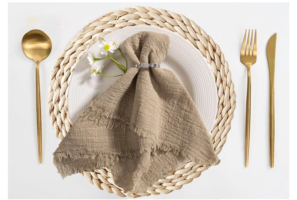Napkins, 20pcs 32x32cm Gauze,Reusable Tea Towel For Wedding Party Table Decor Napkin(White)