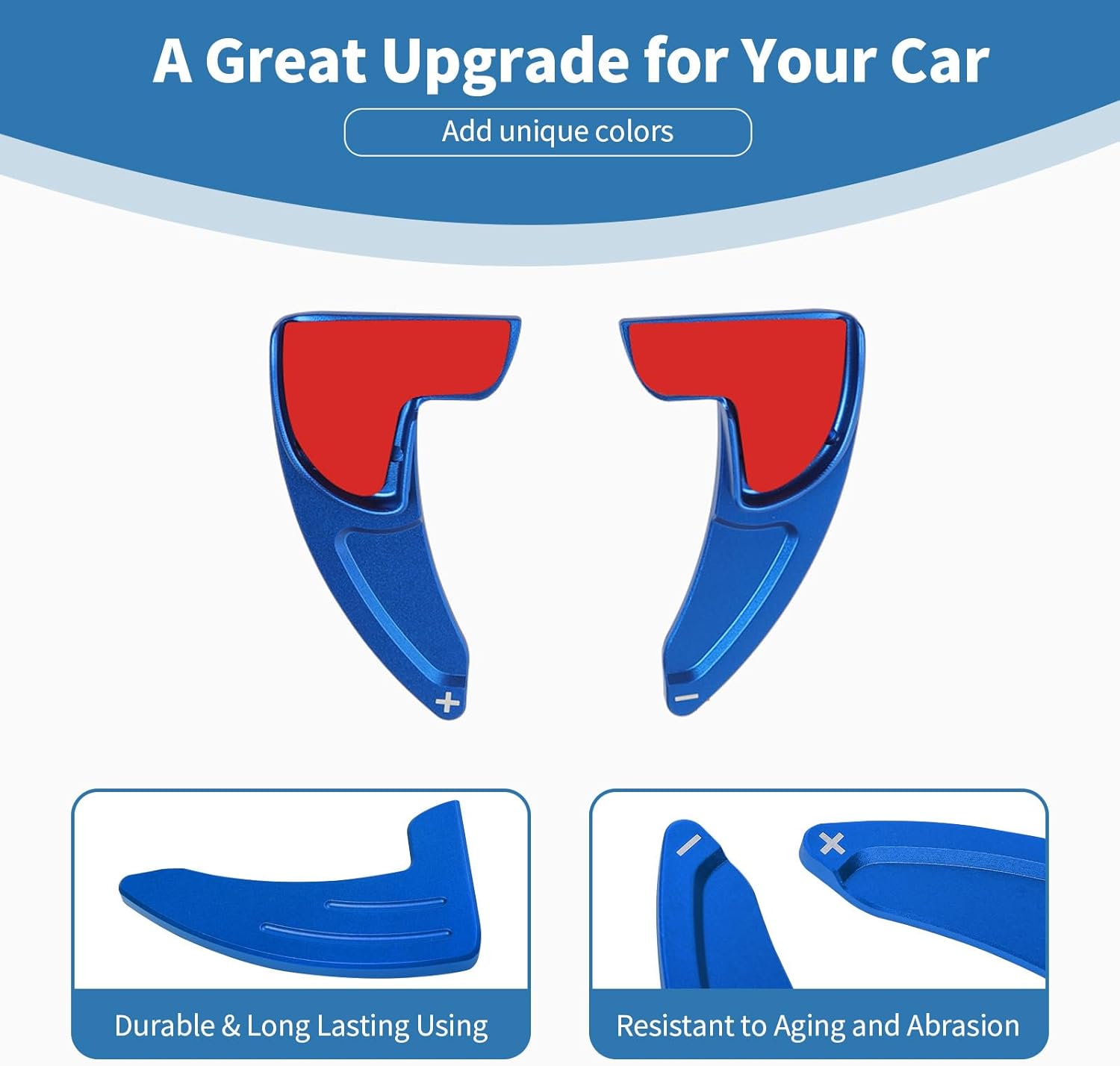 for Charger Paddle Shifter Extension Trim Cover Fit for Dodge Challenger Durango Charger 2015+ Blue Interior Accessories Aluminum Alloy 2pcs