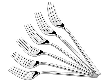 Kodenipr Club Stainless Steel Dinner Fork Set of 6, 16.6cm Medium Forks