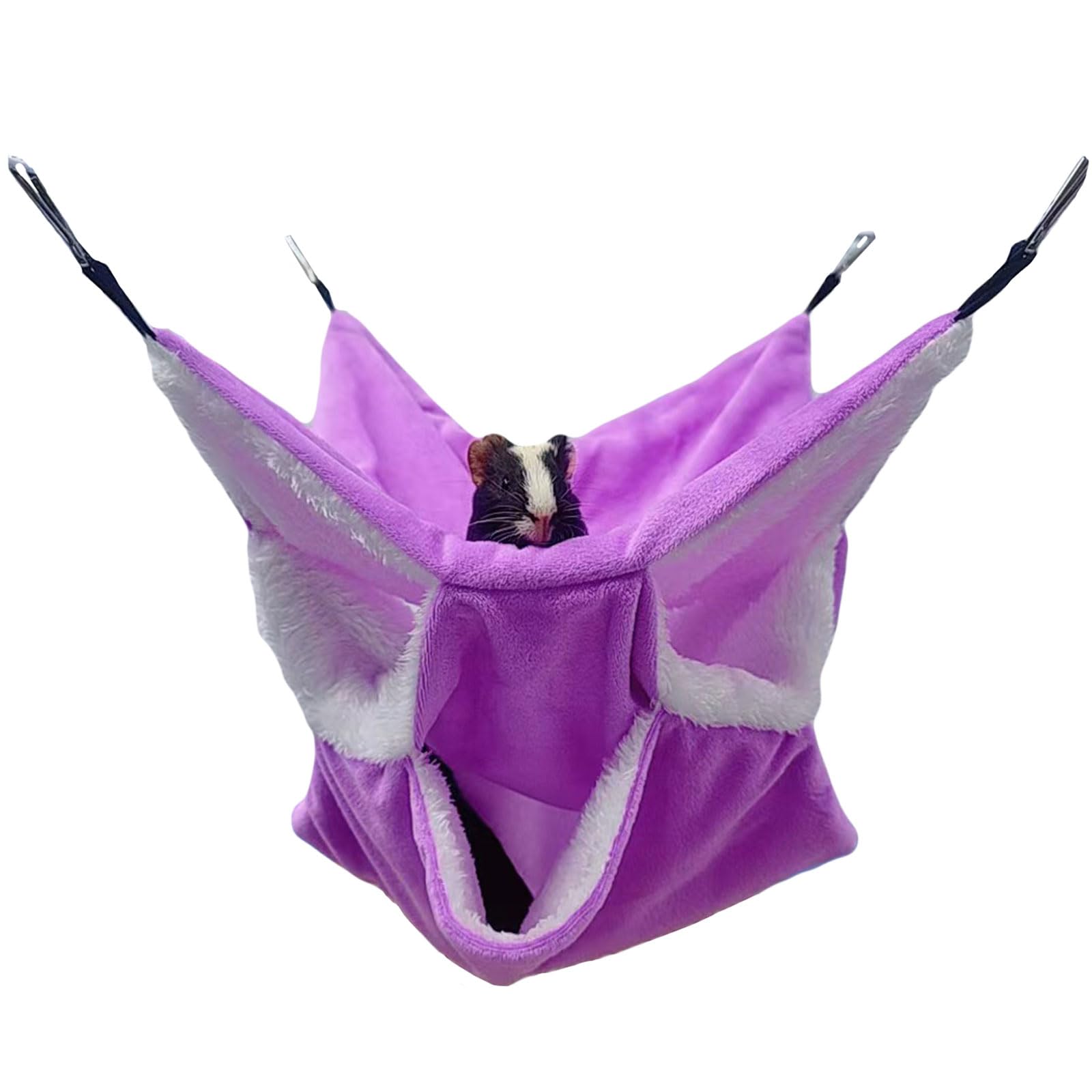 Oncpcare Small Pet Cage Hammock, Triple-Layer Sugar Glider Hammock, Hamster Cage Accessories Bedding Cozy Small Animals Bed for Chinchilla Parrot Sugar Glider Ferrets Rat Hamster Rat Playing Sleeping
