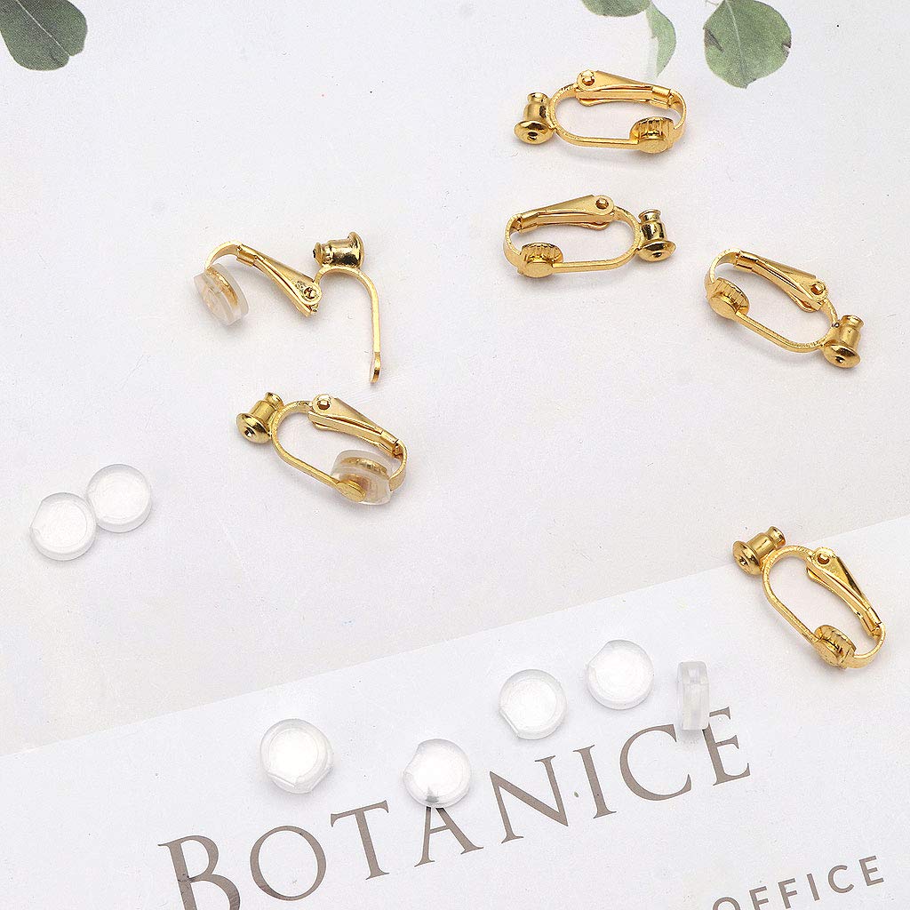 SENHAI Lot de 24 convertisseurs de boucles d'oreilles à clipser et 30 coussinets de boucles d'oreilles en silicone, 12 paires plaqué argent et or, fabrication de bijoux, silicone, sans pierre SENHAI Lot de 24 convertisseurs de boucles d'oreilles à clipser et 30 coussinets de boucles d'oreilles en silicone, 12 paires plaqué argent et or, fabrication de bijoux, silicone, sans pierre