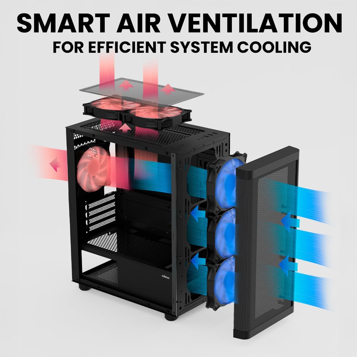 Zalman M4 SE Micro ATX Case, MATX Gaming PC Case with 6 x 120mm FRGB Fans Pre-Installed, High Airflow, Full Tempered Glass Side Panel, Compact Mini Tower Gaming Computer Chassis with USB 3.0 - Black
