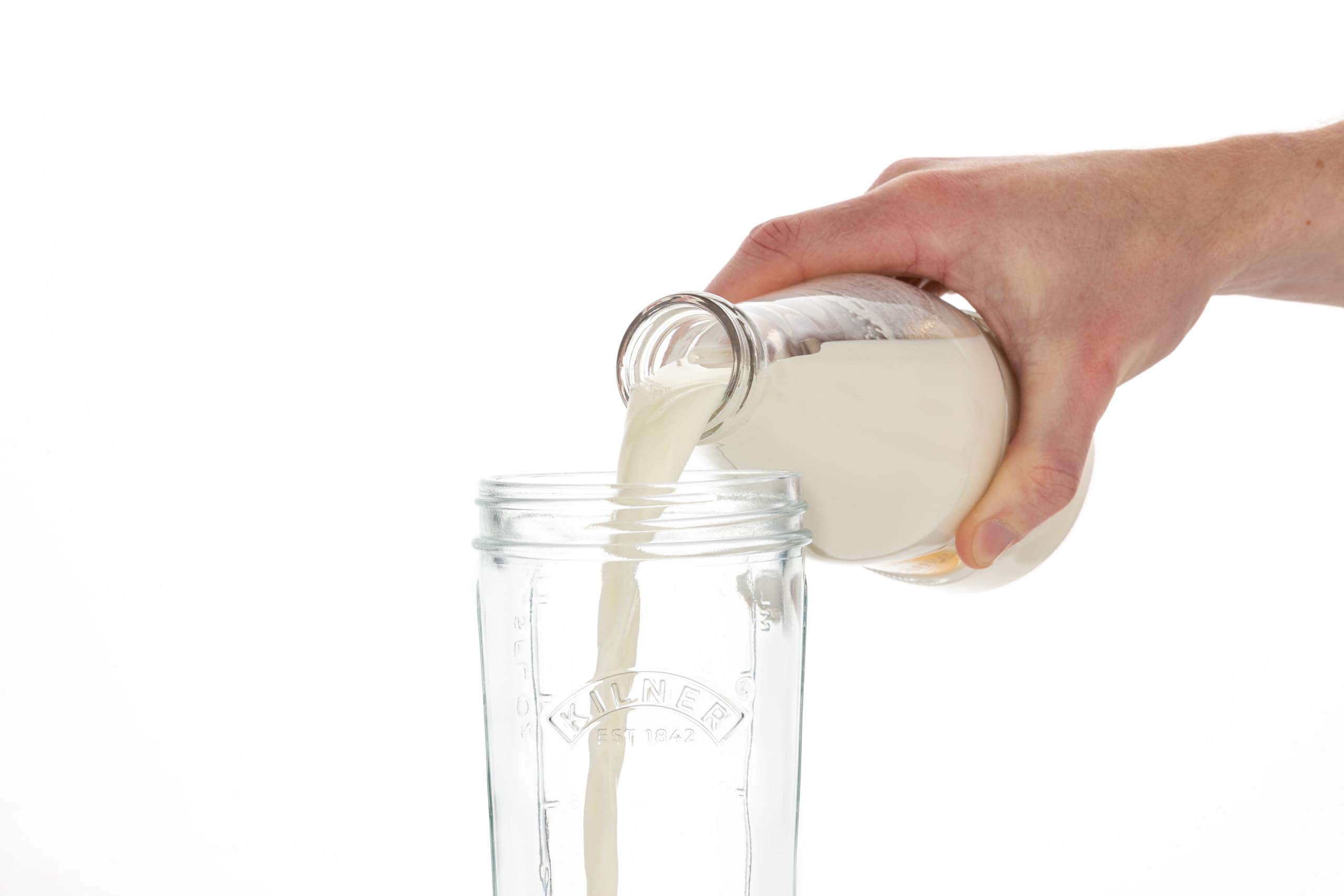 Kilner Kefir - Set di barattoli da 0,5 litri a bocca larga con tappo in silicone, cucchiaio dosatore in legno di faggio e coperchio in acciaio inox, per preparare bevande probiotiche